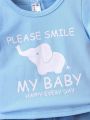Baby Boy Letter Graphic Tee & Washed Denim Shorts