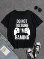 Tween Boys' Slogan & Game Console Printed Round Neck T-Shirt