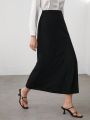 SHEIN BIZwear Women'S High Slit Hem Midi Skirt