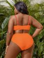 SHEIN Swim Vcay Plus Size Solid Color Swimsuit Suit