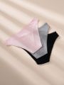 3pack Solid Bow Front Panty