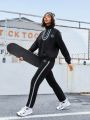 Street Sport Monogrammed Zip-Up Sweatshirt And Trousers