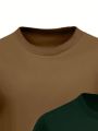 Manfinity Men'S Plus Size Solid Color Round Neck Casual T-Shirt