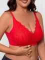 Larger Size Women's Lace Wireless Bra