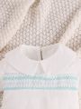 Baby Boy Shirred Detail Peter Pan Collar Top & Shorts