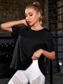 Cut Out Split Back Sports Tee