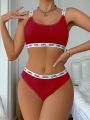 Letter Tape Lingerie Set