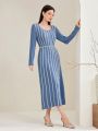 SHEIN Mulvari Women's Striped Sweater Dress