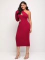 Serita Bell Plus One Shoulder Cut Out Bodycon Dress