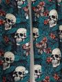 Men Plus Skull & Floral Print Shirt Without Tee