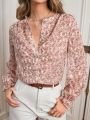 SHEIN Frenchy Women'S Floral Print Long Sleeve Shirt