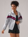 Gincko Women'S Full Print Colorblock Jacket