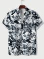 Men'S Tropical Plant Printed Short Sleeve Shirt