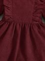 SHEIN Baby Girl Ruffle Trim Lantern Sleeve Dress