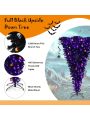 Costway 7ft Upside Down Christmas Halloween Tree Black w/400 Purple LED Lights