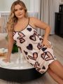 Women's Plus Size Heart Print Cami Sleep Dress