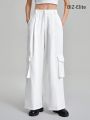 SHEIN BIZwear Flap Pocket & Side Stripe Wide Leg Pants