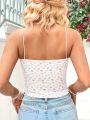 SHEIN WYWH Floral Print Lace Trim Vacation Cami Top