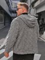 Manfinity Homme Knitted Casual Hooded Cardigan Sweatshirt (plus Size Men)