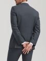 Men 1pc Solid Single Button Blazer