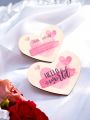 Newborn Baby Girl Valentine'S Day Love Heart Commemorative Birth Announcement Wooden Plaque