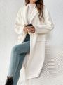 SHEIN Frenchy Women's Woolen Coat With Notched Collar