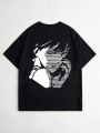 Men's Back Character Printed Loose T-Shirt