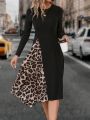 Leopard Print Asymmetrical Hem Dress