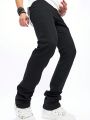 Men's Loose Fit Straight Leg Jeans With Slant Pockets