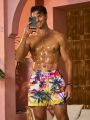 Men's Palm Tree Printed Beach Shorts