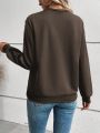 Pearl Beaded Round Neck Sweatshirt