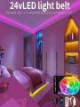 Bedroom Led Strip Lights, 10-30m Music Sync Color Changing Strip Lights With Remote And App Control, Rgb Led Strip For Room Home Party Decoration, 24v