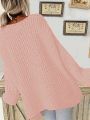 Women's Plus Size Solid Color V-Neck Drop Shoulder Sweater