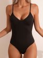 SHEIN Swim SXY Ladies' Solid Color One-piece Swimsuit