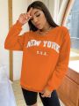 Letter Graphic Drop Shoulder Sweatshirt