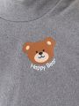 SHEIN Baby Boy 3pcs Bear Print Turtleneck Tee