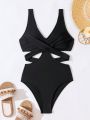 SHEIN Swim Chicsea One-piece Hollow Out Swimsuit