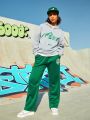 SHEIN Street Sport Women's Letter Printed Hoodie And Pants Sportswear Set