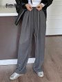 Dazy-Less Women's Drawstring Waist Wide-Leg Pants