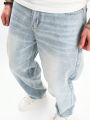 Men Slant Pocket Straight Leg Jeans