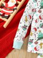 Young Girl Christmas Print PJ Set