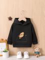 Infant Girls' Cartoon Bear Printed Hooded Sweatshirt