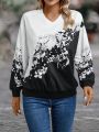 Floral Print Drop Shoulder Sweatshirt