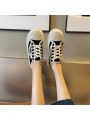 Women's Canvas Shoes For Autumn And Four Seasons With Thick Soles, Fashionable Sports Shoes For Outdoor Activities And Daily Wear