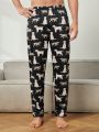 Men's Animal Print Lounge Pants, Home Wear Bottoms