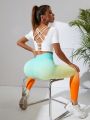 Yoga Party Ombre Tummy Control Sports Leggings