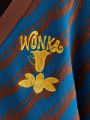 Willy Wonka and the Chocolate Factory X SHEIN Women's Letter Embroidered Cardigan