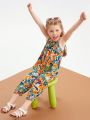 SHEIN Kids SUNSHNE Toddler Girls Allover Print Cami Jumpsuit