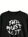 VIVI CAMPOS Viv Women'S Slogan Printed Round Neck Sweatshirt