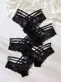 5pcs/Set Hollow Out Lace Panties Set